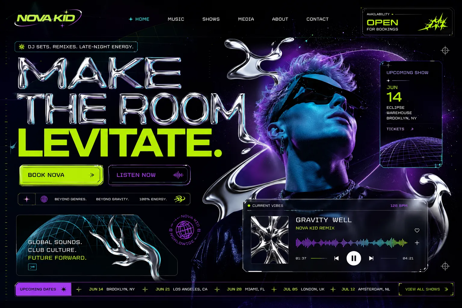 Nova Kid - DJ concept site by Loudhook