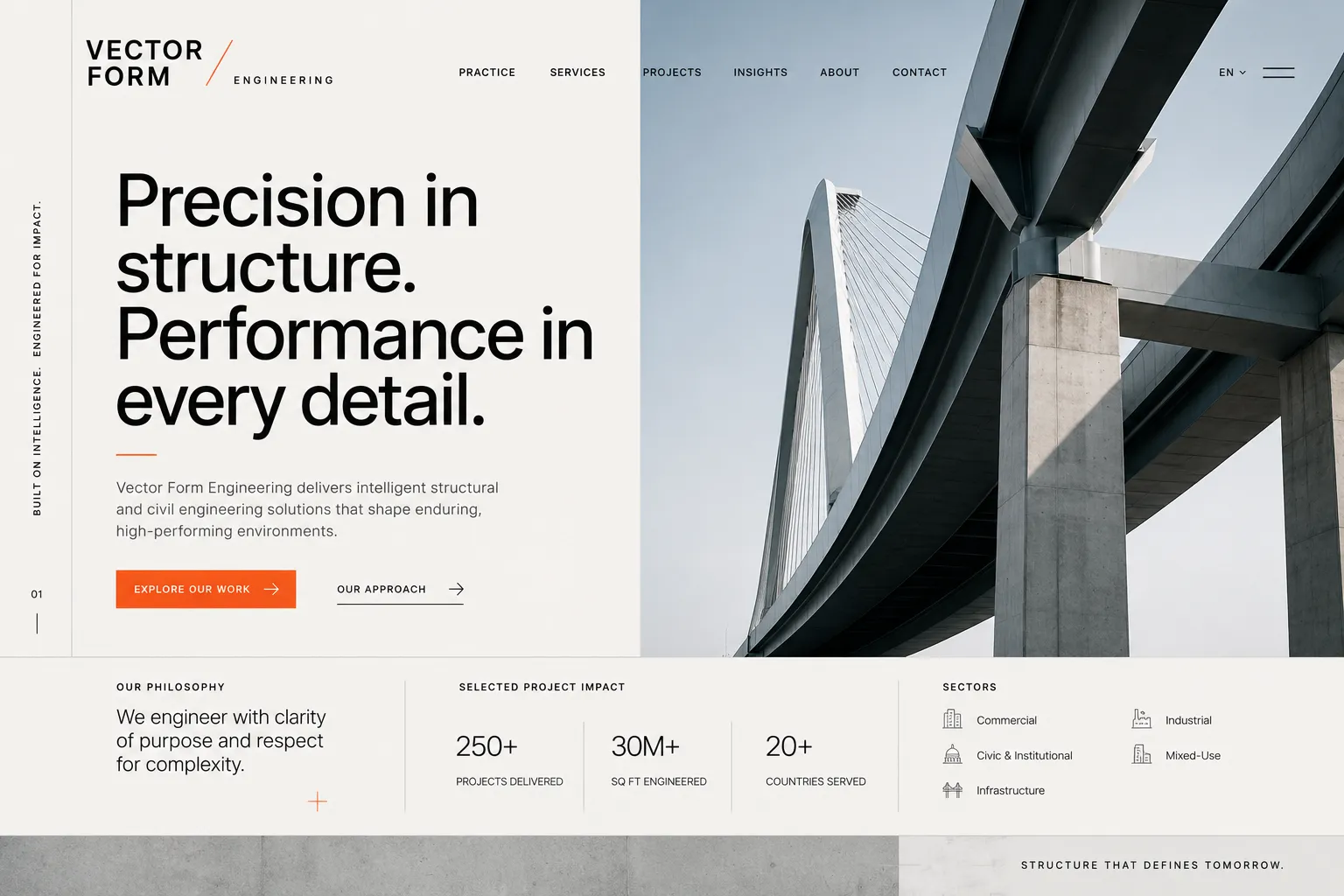 Vector Form Engineering - engineering firm concept site by Loudhook